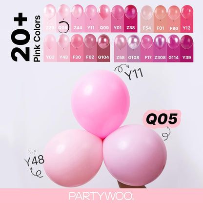 PartyWoo Baby Pink Balloons - 128-Piece Arch Kit with Various Sizes for Baby Showers & Parties