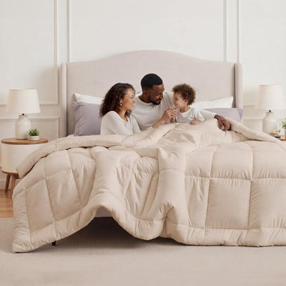 Bedsure Comforter Duvet Insert - Oversized King Size, All-Season GentleSoft Down Alternative, Beige 116 x 98 Inches