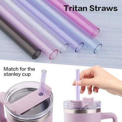 Joshey 12 Inch Tritan Replacement Straws - 6 Pack Reusable Straws with Cleaning Brush | Fits 30oz & 40oz Stanley Cups, BPA-Free (6 Colors)