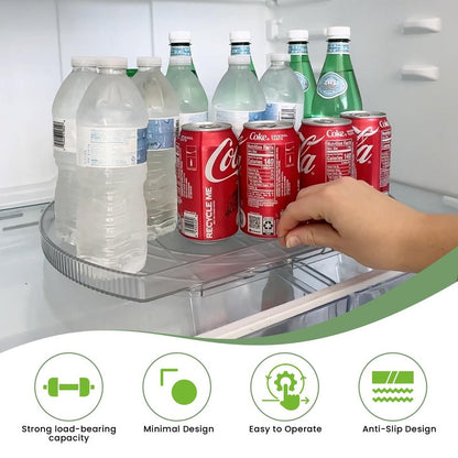 NOSTA Home Rotating Lazy Susan for Refrigerator - Square Lazy Susan - Refrigerator Lazy Susan Organizer - Rotating Fridge Organizer - Large (16.5x11)