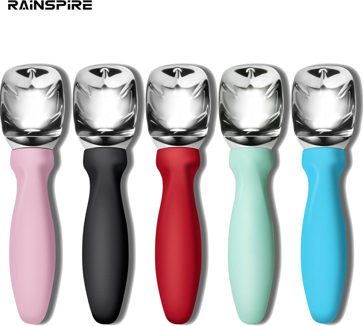 Rainspire Stainless Steel Ice Cream Scoop - Heavy Duty Design with Comfortable Handle | Red Color