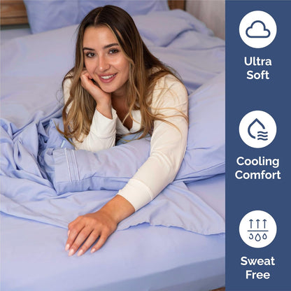 Split King Size 5-Piece Sheet Set | Comfy Breathable Cooling Bed Sheets - Luxury Lavender Bedding with Deep Pockets