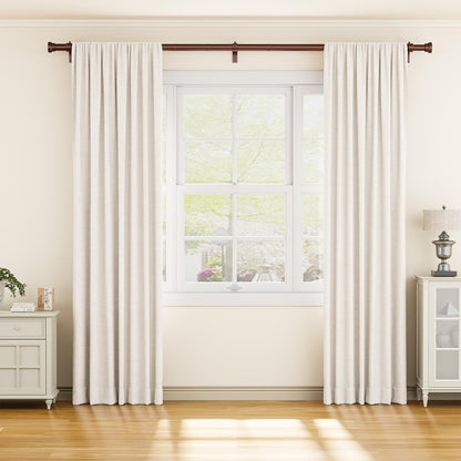 YaFex Curtain Rods 2 Pack 32-118 Inch, Heavy Duty 1 Inch Curtain Rod, Bronze Long Adjustable Window Treatment Rods,Modern Design, Easy Installation