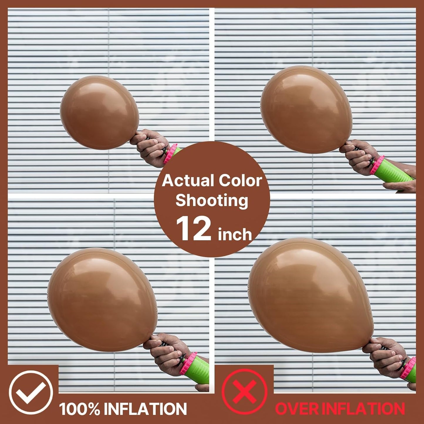 PartyWoo Brown Balloons - 100 Pcs Boho Neutral Coffee Arch Kit | 5-18 Inch Sizes for Weddings & Celebrations
