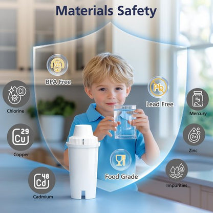 Cabiclean Replacement for Brita Filter, Brita Water Pitchers and Dispensers, Classic OB03, Mavea 107007, and More, NSF Certified Pitcher Water Filter, Half Year Filter Supply, 3 Count
