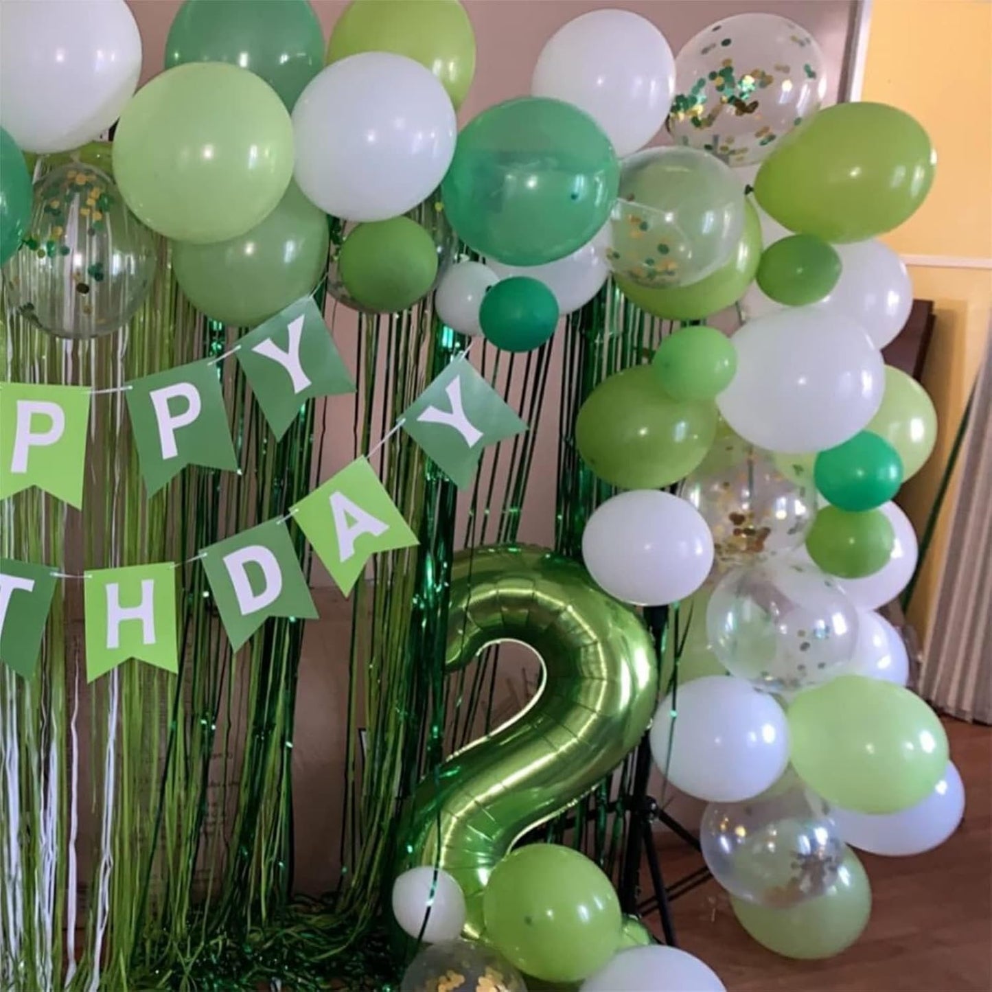 Skiennix 40-Inch Green Foil Number 4 Balloon - Self-Inflating Helium Decoration for Jungle Birthday Parties