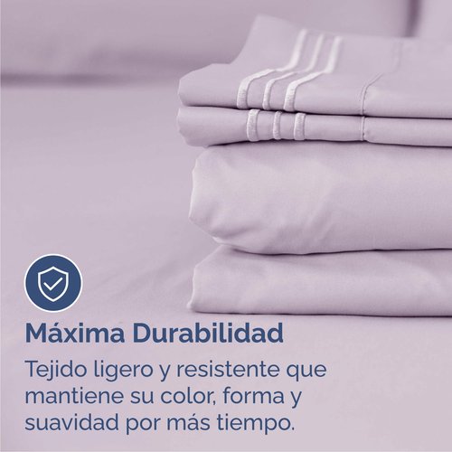 Cal King Size 4 Piece Sheet Set - Comfy Breathable & Cooling Bed Sheets Set - Hotel Luxury Bedding for Women, Men, Kids, Teens, Boys & Girls - Deep Pockets & Wrinkle Free - Oeko-Tex - Light Lavender