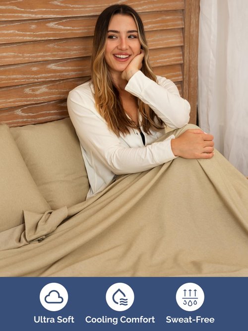 Extra Deep Queen Sheet Set - 6 Piece Breathable and Cooling Sheets - Hotel Luxury Bedding for Women, Men, Kids & Teens - Easy & Secure Fit - Soft and Wrinkle Free - Extra Deep Pockets - Heathered Tan