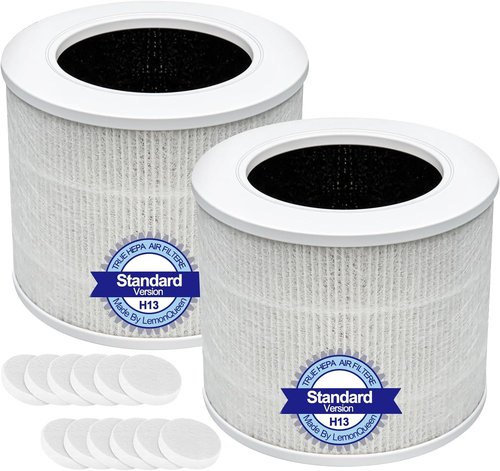 LEVOIT Core Mini Replacement Filter - 3-in-1 H13 HEPA & Activated Carbon, 2-Pack