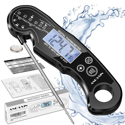 Meat Thermometer Digital - Instant Read Cooking Thermometer with Backlight LCD & Calibration