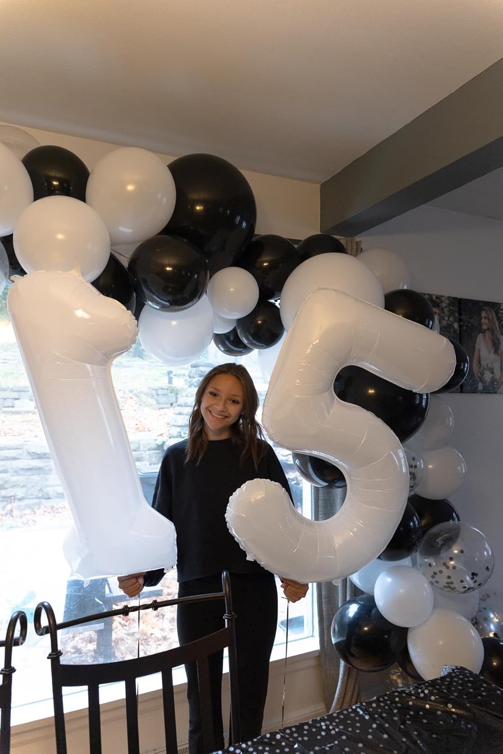 Number 12 Balloon by Party Essentials - 40 Inch White Birthday Decoration for 12th Birthday Celebration