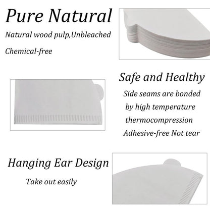 pson 100Pcs Coffee Filters #1, Disposable Coffee Filter Paper for 1-2 Cups, Compatible with Drip Coffee Maker and Pour Over(White)