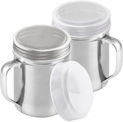 CUSINIUM Powdered Sugar Shaker Duster - Fine Mesh Cinnamon Shaker for Coffee Bar - 6 Ounce, Pack of 2
