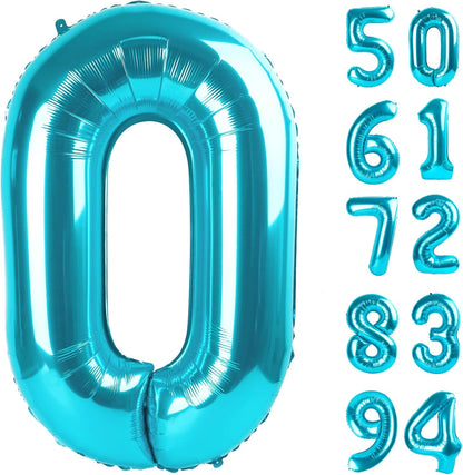 Blue 40-Inch Number Balloon - Celebrate Milestones with Vibrant Blue Birthday Decorations