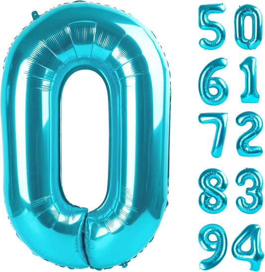 Blue 40-Inch Number Balloon - Celebrate Milestones with Vibrant Blue Birthday Decorations