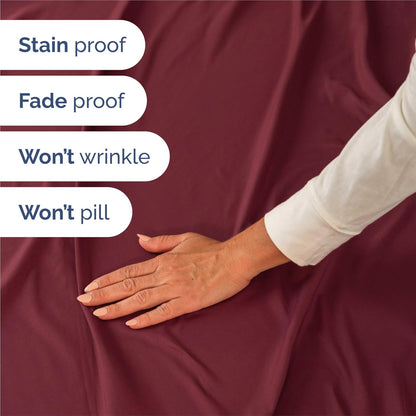 Split King Size 5-Piece Sheet Set | Comfy Breathable Cooling Bed Sheets - Luxury Hotel Quality - Deep Pockets, Soft, Wrinkle-Free - Oeko-Tex Certified - Burgundy