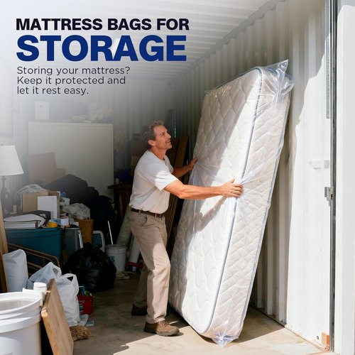 Mattress Bags for Moving & Storage by [Brand Name] - Waterproof, Tear-Resistant, 107" x 78" x 14" for King/Queen Size
