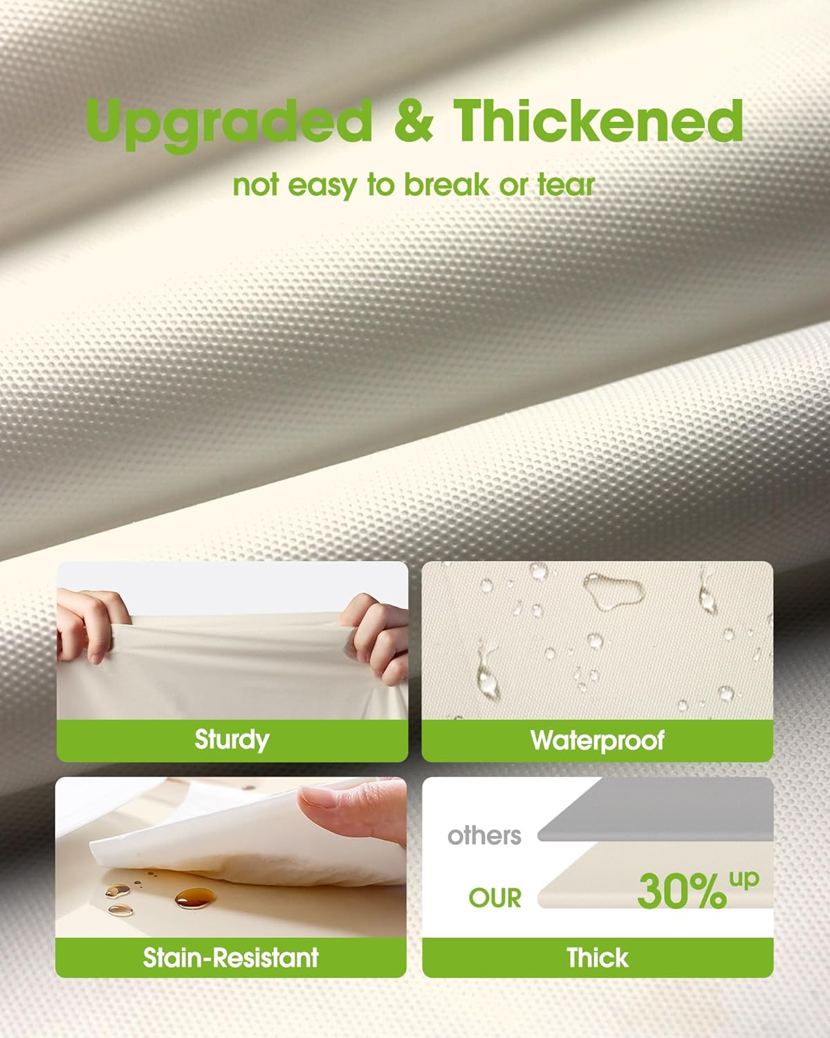 Pureegg Disposable Plastic Table Cloths - 84'' Round, Leakproof & Sturdy, Beige | Perfect for Parties & Weddings
