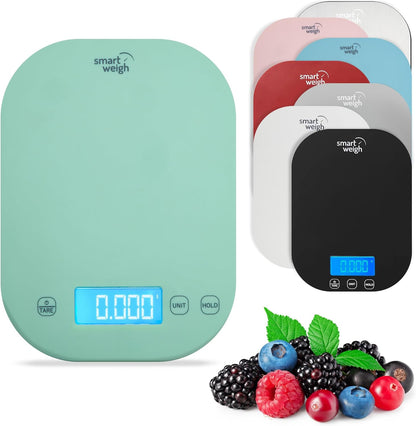 Smart Weigh Digital Kitchen Scale - Mint Green Color for Accurate Cooking & Meal Prep Measurements