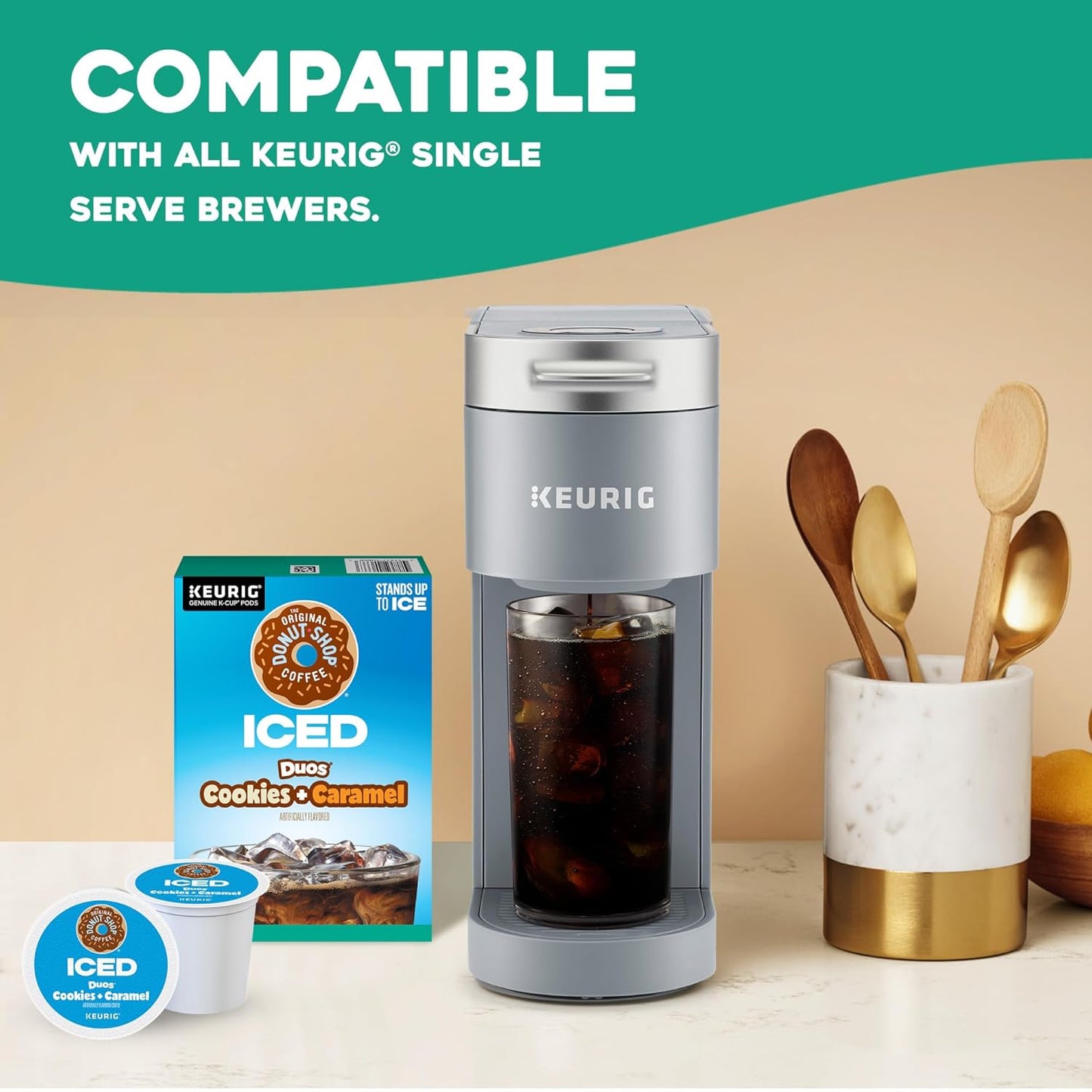 Original Donut Shop | Iced Duos Cookies & Caramel Coffee K-Cup Pods - 72 Count