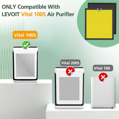 LEVOIT Vital 100S Replacement Filter - High-Efficiency Activated Carbon for Smoke & Odor | Vital 100S-RF-PA, Yellow