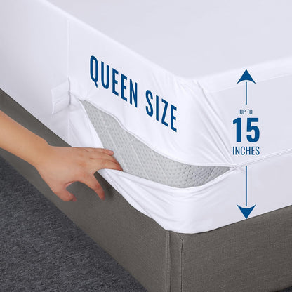 Utopia Bedding Mattress Protector - 100% Waterproof Queen Size Encasement | Pack of 2, Bed Bug & Dust Mite Proof