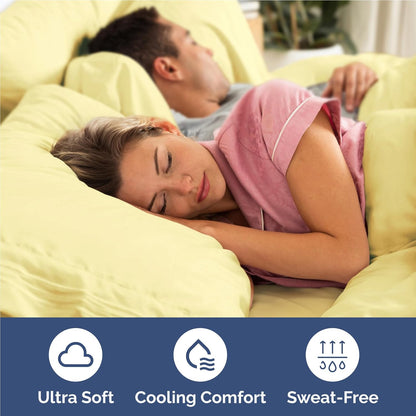 Skiennix Twin XL Sheet Set - Comfy Cooling Bed Sheets - Ultra-Soft, Deep Pockets, Wrinkle-Free - Yellow