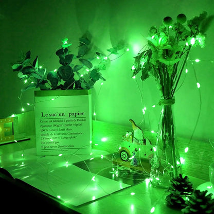 50 Pack Green Fairy Lights | 7Ft 20 LED Twinkle String Lights - Waterproof & Battery Operated for Events