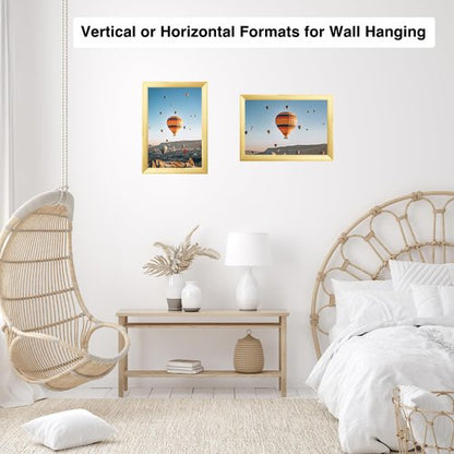 JCJMY 9x12 Picture Frame Gold for Wall Hanging, Wall Mounting Horizontally or Vertically, 9 x 12 Wall Gallery Poster Photo Frame with Durable Shatter Resistant Plexiglass, Gold