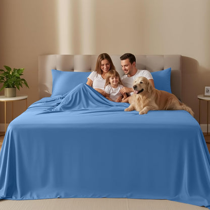 Utopia Bedding Full Size Sheet Set - Soft & Breathable Microfiber, 4-Piece in Dutch Blue