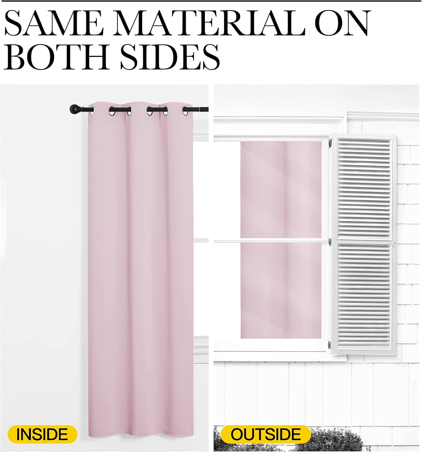 NICETOWN Baby Pink Blackout Curtains - 90-Inch Thermal Insulated Drapes for Large Windows | 2 Panels, 55" Wide