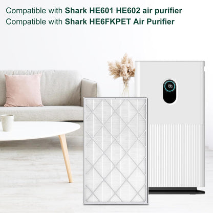 Shark HE601 Replacement Filter - 99.97% Particulate Absorption | 2-Pack for HE6FKPET, HE602, HE6FKBAS