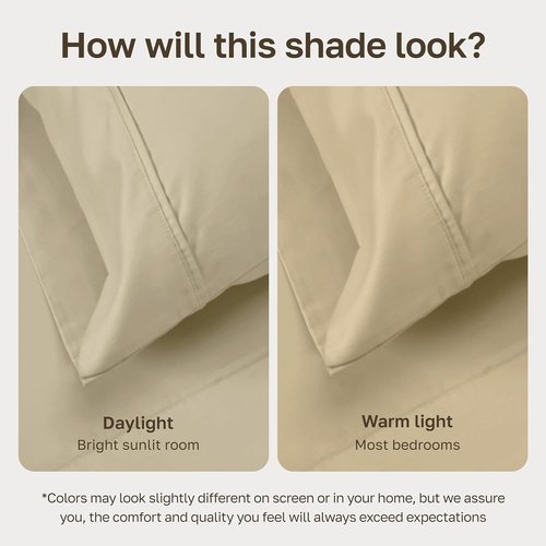 California Design Den Twin Bed Sheets Set - 100% Cotton, 400 Thread Count, Silky Smooth & Breathable - Beige