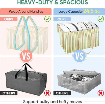BALEINE Heavy-Duty Oversized Moving Bags - 6-Pack with Reinforced Handles for Clothes & Storage
