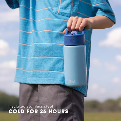 Simple Modern Kids Summit Water Bottle - 14oz Insulated Stainless Steel Tumbler with Straw Lid | Rainbow Dream