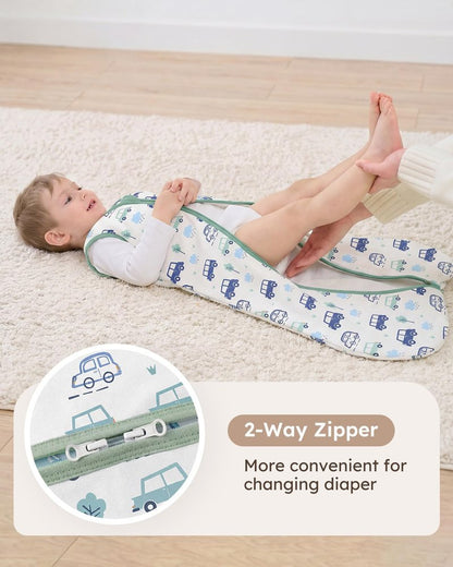 Yoofoss Baby Sleep Sack 18-24 Months Baby Wearable Blanket 100% Organic Cotton 2-Way Zipper TOG 0.5 Toddler Sleeping Sack Lightweight