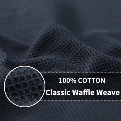 Homaxy 100% Cotton Waffle Weave Dish Cloths - Soft, Absorbent 6-Pack | Quick Dry Dark Grey 12 x 12 Inches