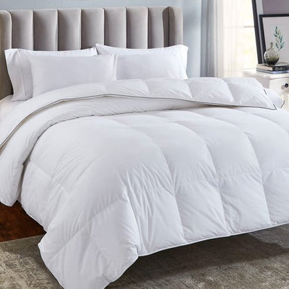 California Design Den Queen Size Comforter Duvet Insert - Cozy Luxury Down Alternative, Quilted Extra Fluffy, Soft, and Cooling, Machine Washable with Corner Tabs - White