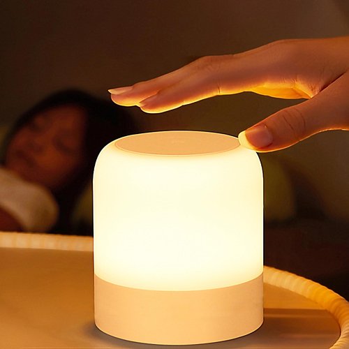 FNMYCO Portable Baby Night Light,3 Colours Egg Light for Nursery,Rechargeable Night Light for Kids,Small Cordless Table&Bedside Lamp,Eye Caring Dimmable LED Touch Lamp for Toddler,Girl,Boy,Nursing