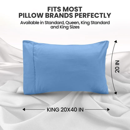 Utopia Bedding Pillow Cases King Size 2-Pack – Soft Brushed Microfiber – Envelope Closure – Perfect for Hospitals, Hotels, Guest Rooms – Oeko-TEX Certified, 20x40 Inches (Dutch Blue)