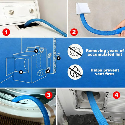 Upgraded Dryer Lint Vac Attachment by [Brand Name] - Universal Vacuum Cleaner Kit for Deep Cleaning Ducts & Lint Removal