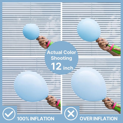 PartyWoo Baby Blue Balloons - 100pcs 12 Inch Light Pastel Aqua Blue for Celebrations & Events