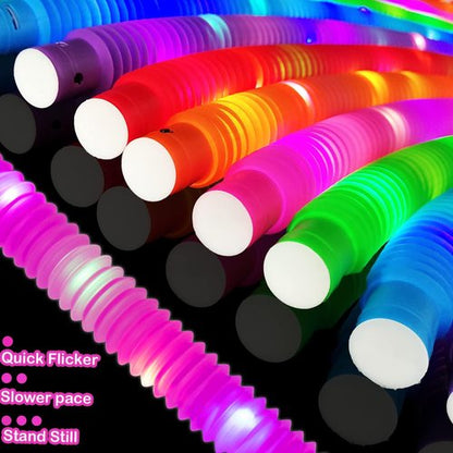 Glow Sticks | Camping Essentials for Toddlers - 6 PCS LED Light-Up Pop Tube Wand Toys & Accessories