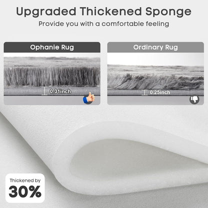 Ophanie Tie-Dyed Grey & White Area Rug - Large 8x10 Shag Carpet for Living Room & Nursery Decor