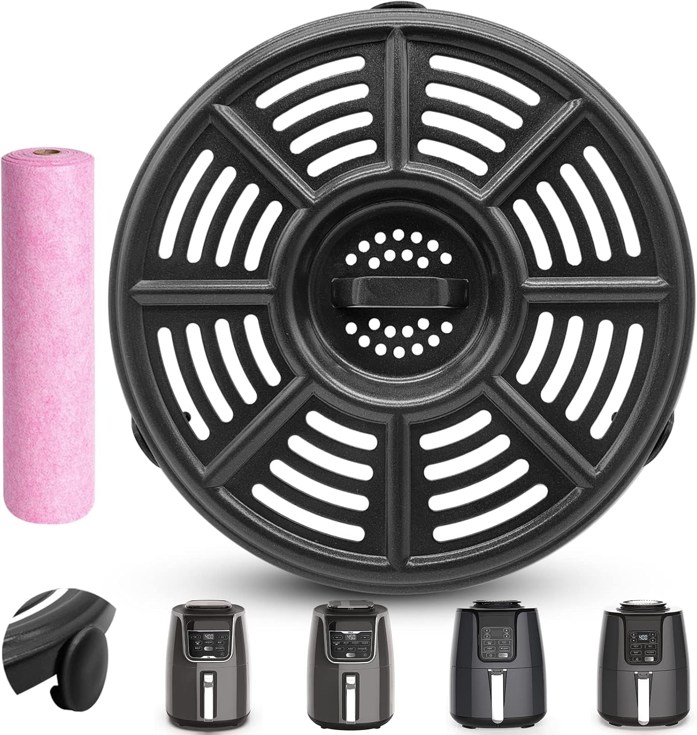 Ninja Air Fryer Accessories - 8.2'' Round Food Grade Grill Pan & Crisper Plate - Dishwasher Safe