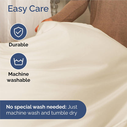 Skiennix Full Size 4-Piece Sheet Set - Comfy, Breathable & Cooling Bedding - Ultra-Soft, Deep Pockets, Off White