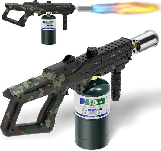 Sondiko Culinary Torch Gun - Powerful Adjustable Propane Burner for Searing Steak & BBQ | Campfire Starter