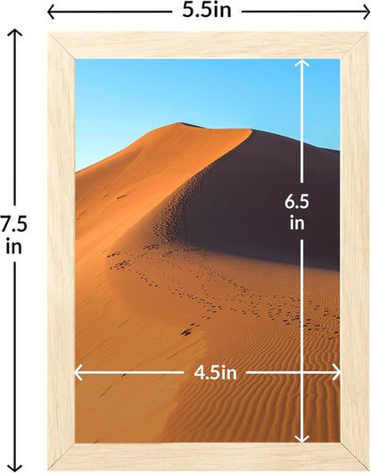 LaVie Home 5x7 Picture Frame - Classic Oak Design with HD Plexiglas | Vertical & Horizontal Display