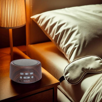 White Noise Machine - Soothing Sleep Sound Therapy with Timer & Memory Function | Brown Wood Grain