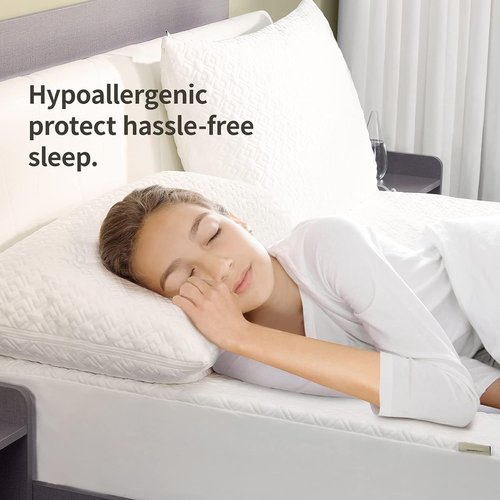 CoolShields Pillow Protector - Waterproof Zippered Covers | Hypoallergenic 2-Pack for Better Sleep